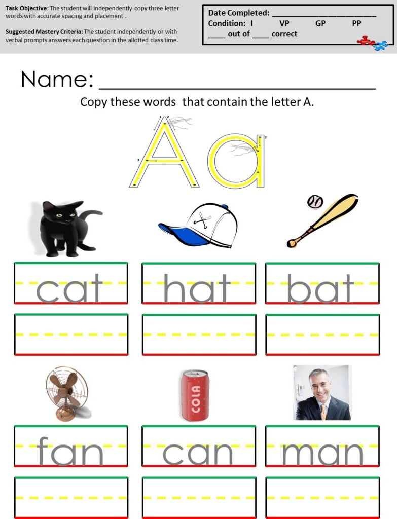 Printable Autism Writing Worksheets Writing Worksheets
