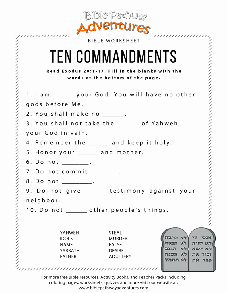 Printable Bible Worksheets For Middle School Printable Worksheets
