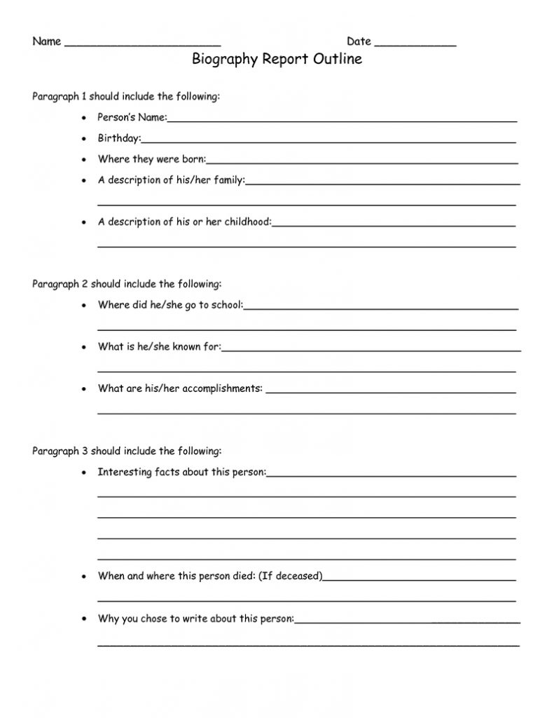 Printable Biography Worksheets 159 Lyana Worksheets