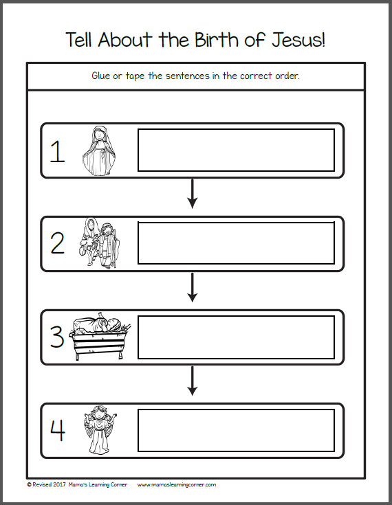 Printable Birth Of Jesus Worksheets