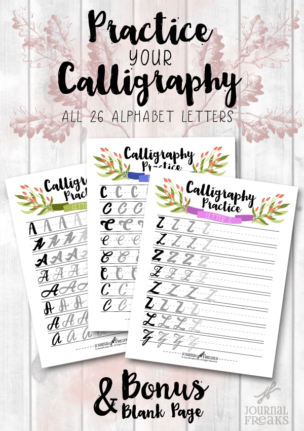 Printable Calligraphy Practice Worksheets Journal Freaks