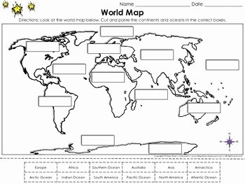 Printable Continents And Oceans Worksheet Pdf