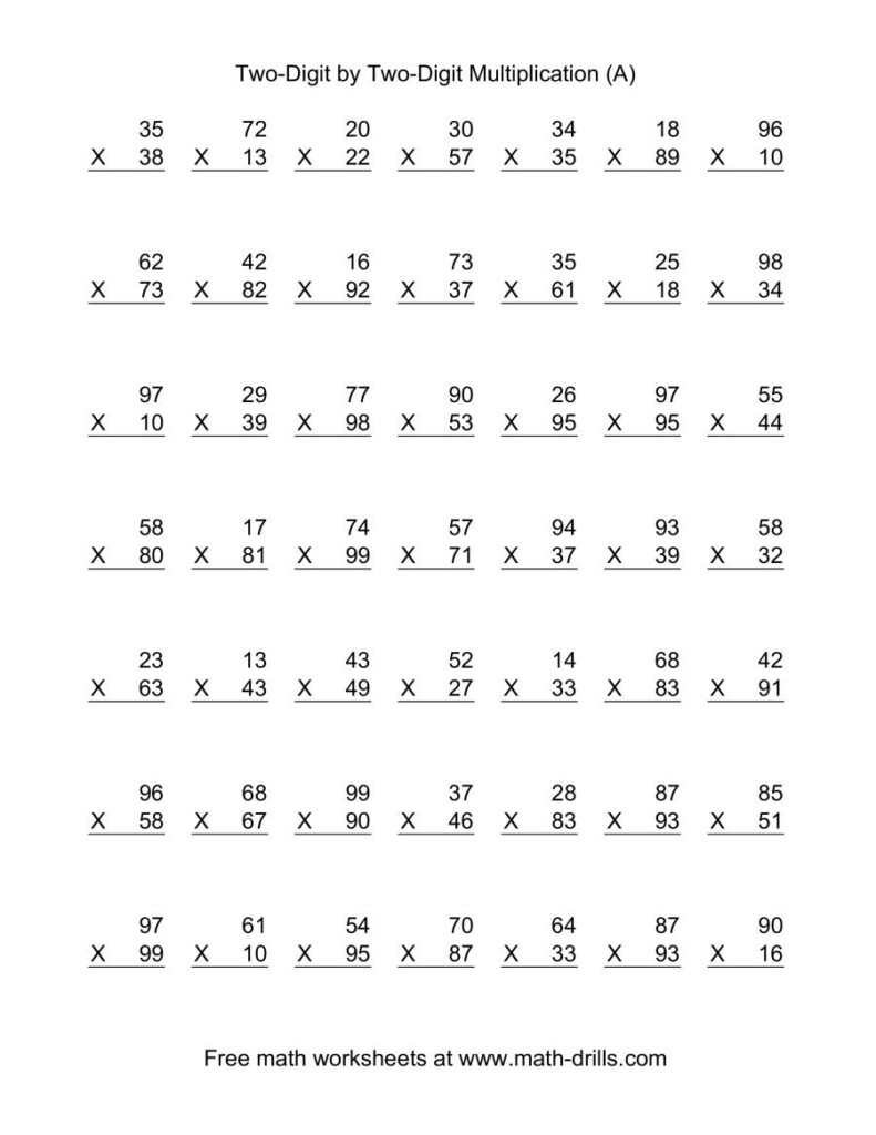 Printable Double Digit Multiplication Worksheets Free Printable