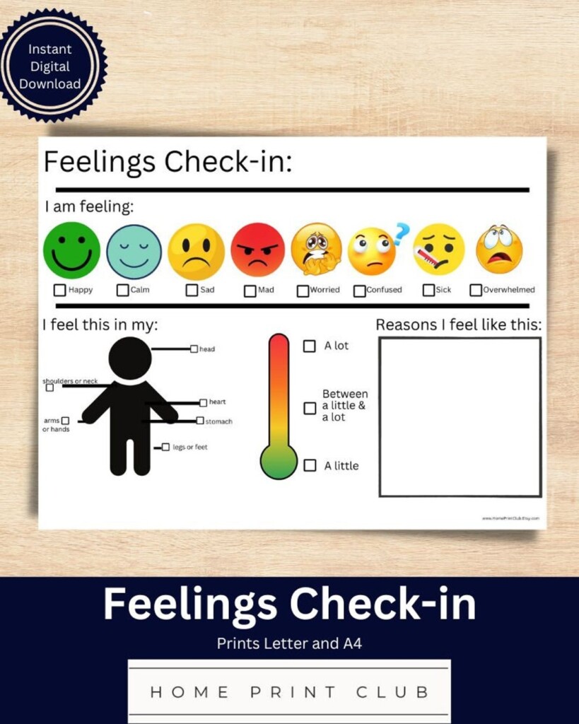 Printable Emotional Check In Worksheet