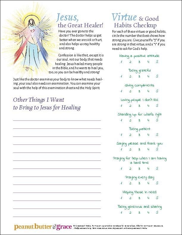 Printable Examination Of Conscience Worksheet Printable Sight Words List