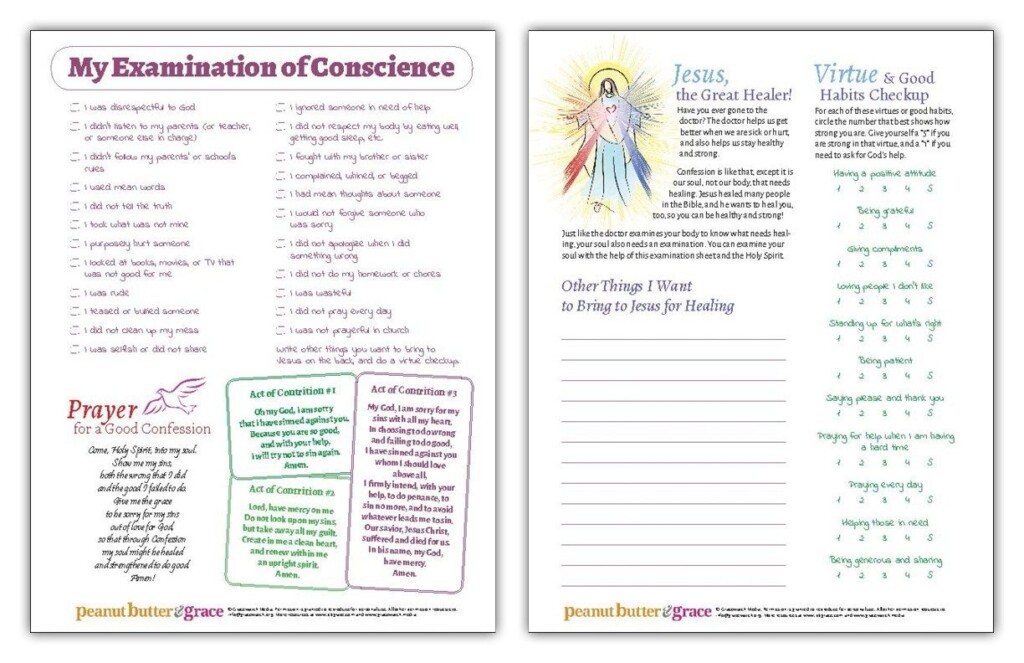 Printable Examination Of Conscience Worksheet Printable Sight Words List
