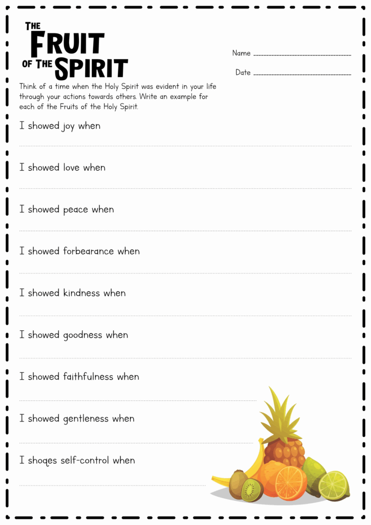 Printable Fruits Of The Holy Spirit Worksheet Printable Word Searches
