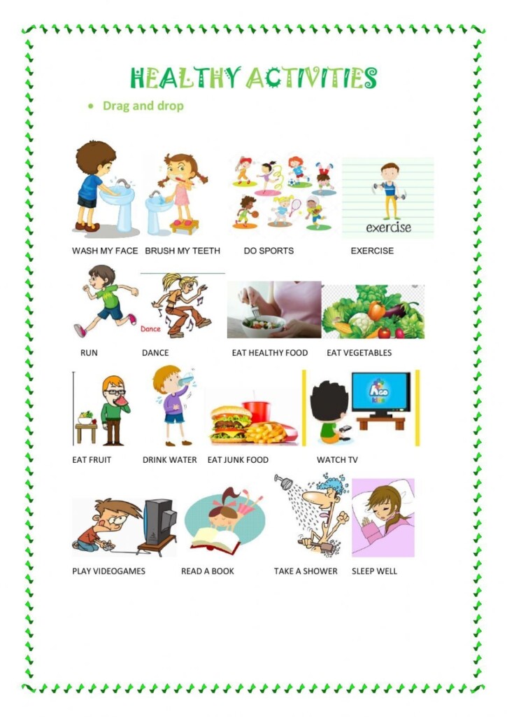 Printable Healthy Habits Worksheets Printable Calendars AT A GLANCE