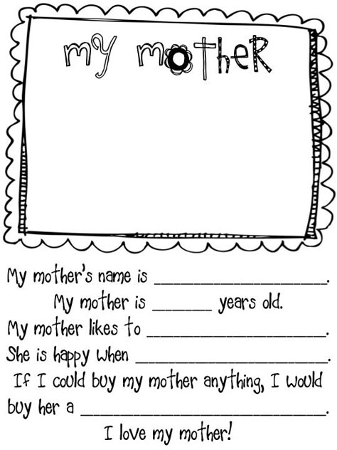 Printable Mother 39 s Day Worksheets Pdf Design Corral