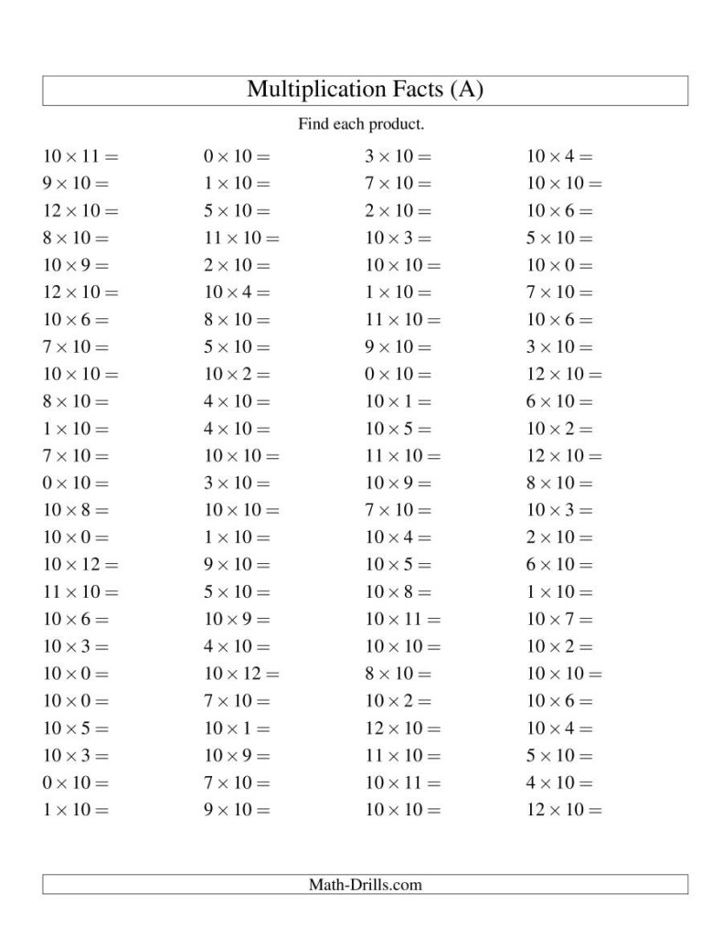 Printable Multiplication Worksheets 0 10 PrintableMultiplication