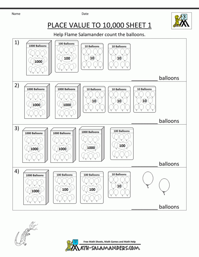 Printable Place Value Worksheets