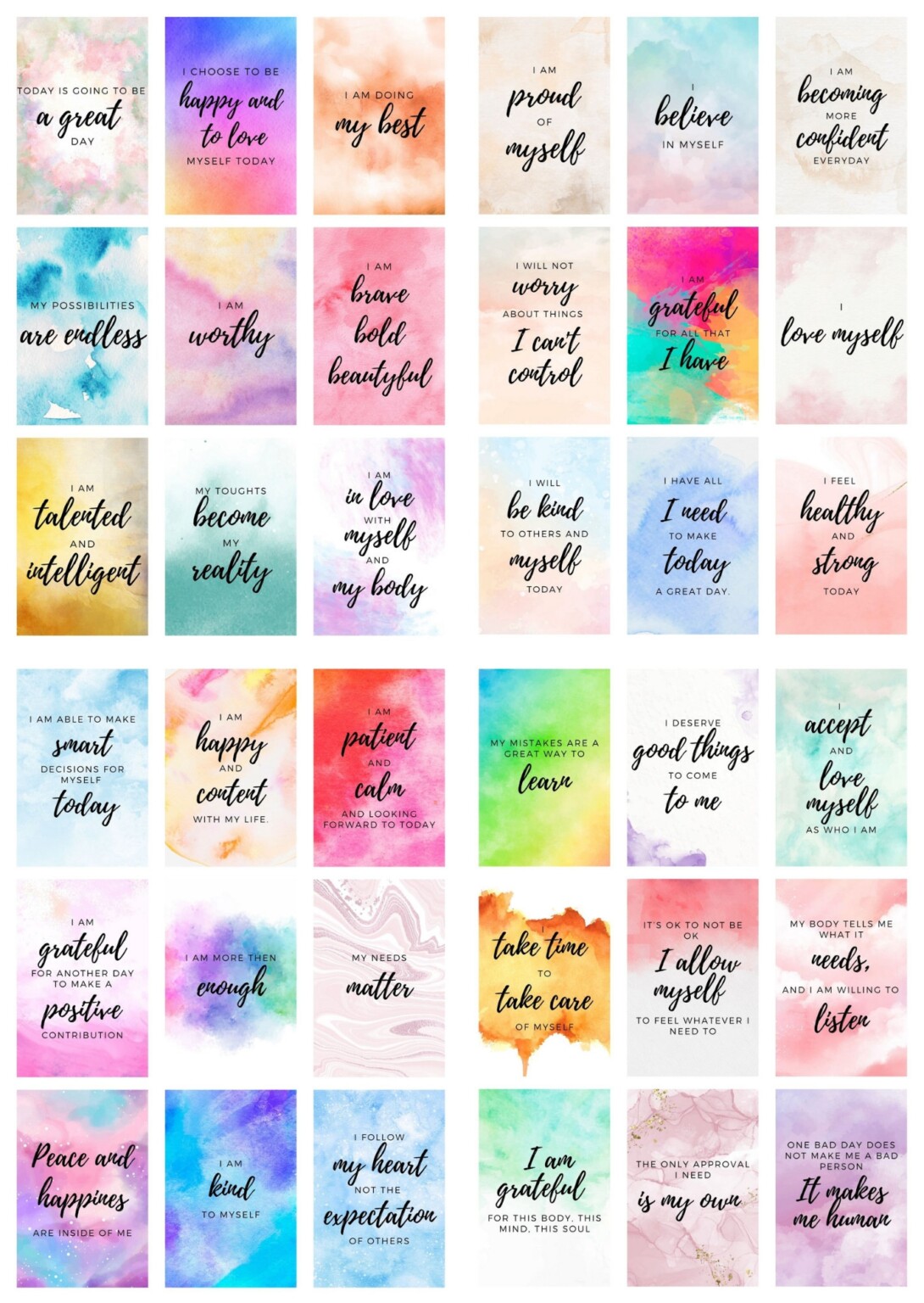 Printable Positive Affirmations Worksheet Pdf - easyworksheetprint.com