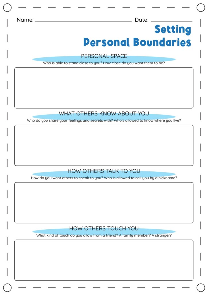 Printable Setting Boundaries Worksheet Printable Word Searches