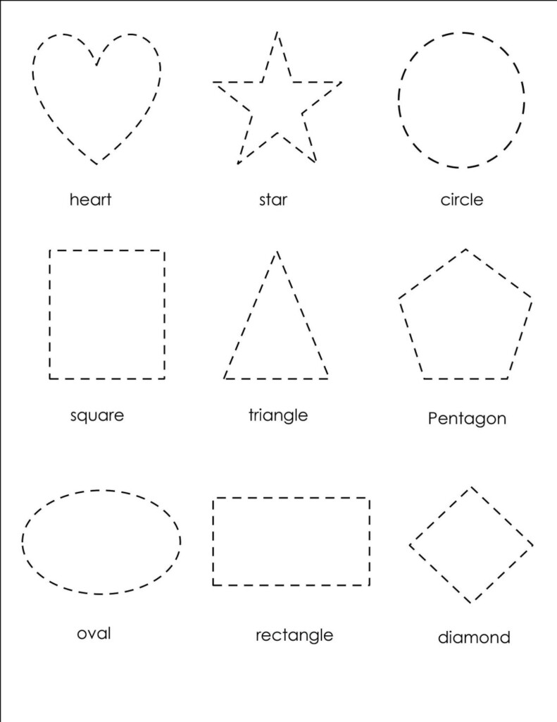 Printable Shape Tracing Worksheet Learning Practice Worksheet Etsy