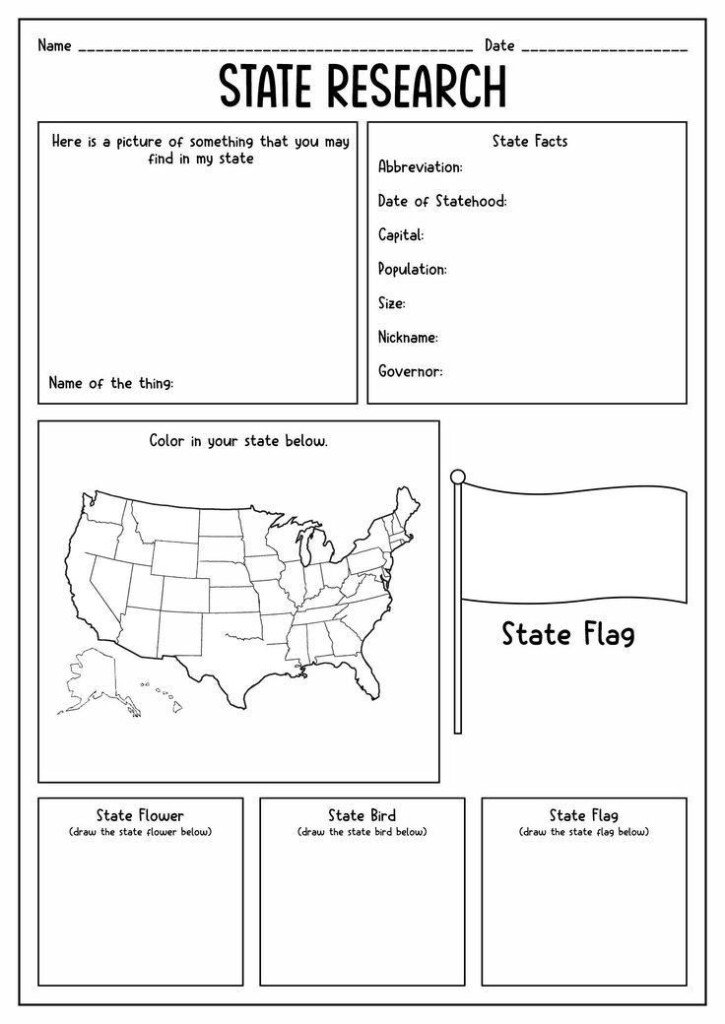 Printable States Worksheets Educational Printable Worksheets