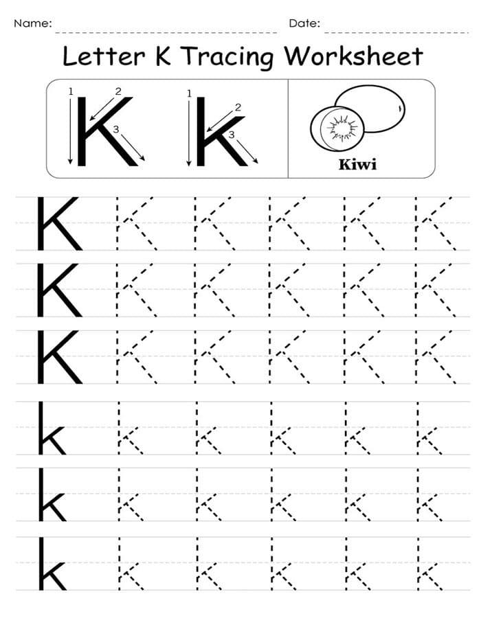 Printable Tracing Letter K Worksheets Free Download And Print For You 
