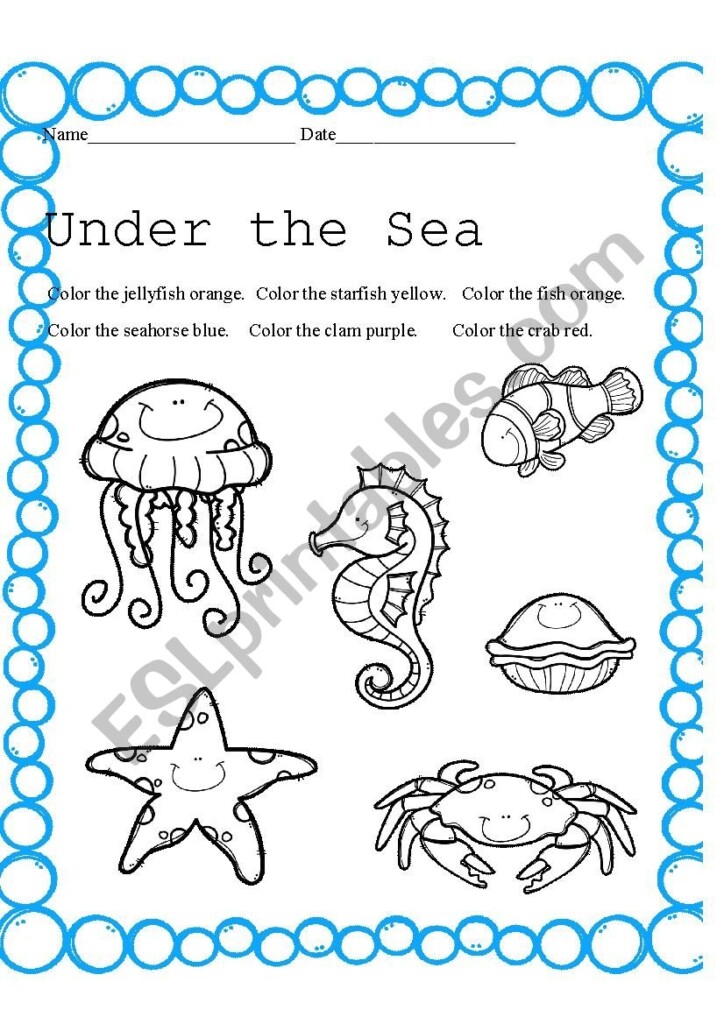Printable Under The Sea Worksheets Printable Word Searches