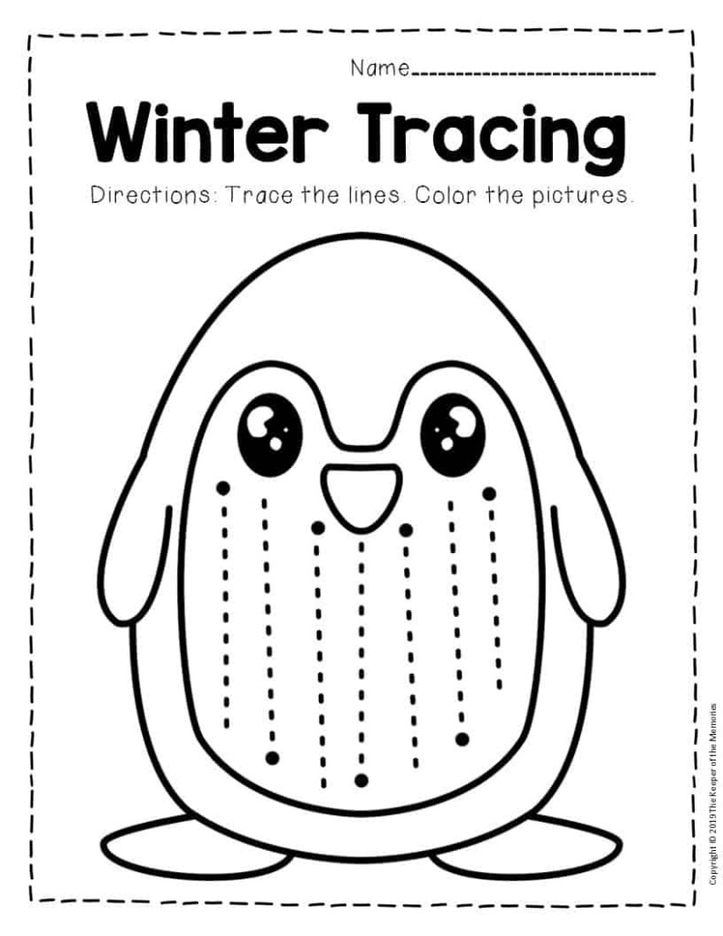 Printable Winter Tracing Worksheets Tracing Worksheets