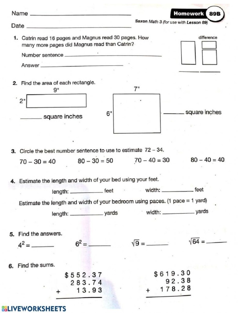 Saxon Math Kindergarten Printable Worksheets Free Printable Word 