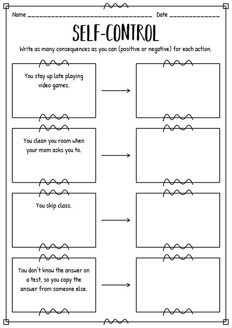 Self Control Worksheets Posters For Impulse Control Decision 