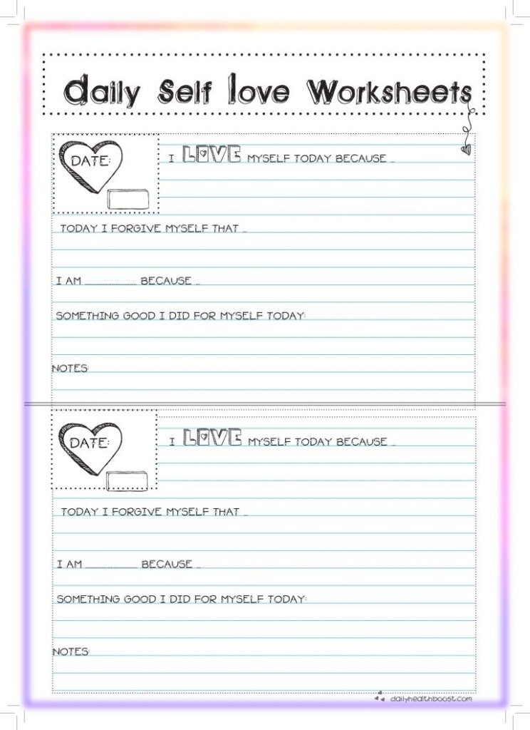 Self Love Worksheets Bhis Activities Therapy Worksheets Printable 