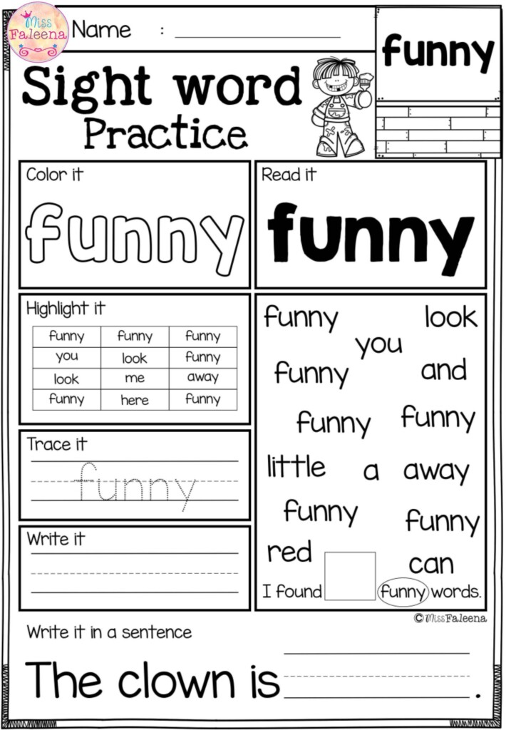 Sight Word Worksheets Free Printable