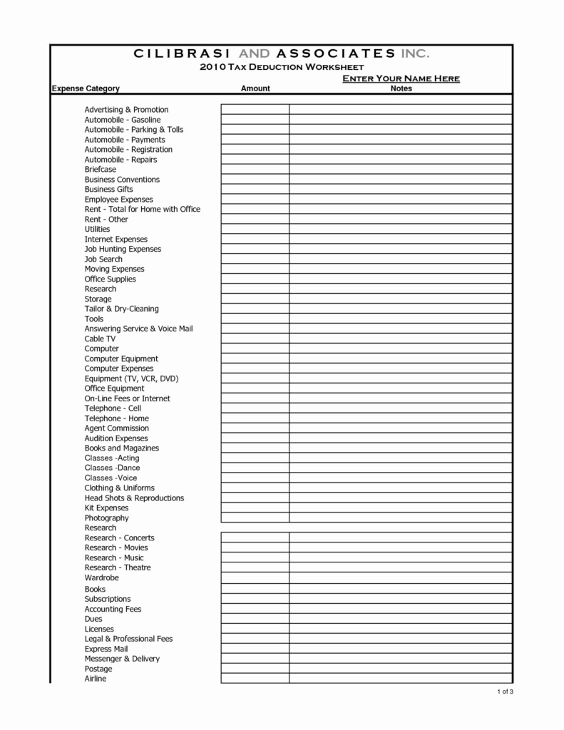 Small Business Deductions Worksheet Inspirational Startup Business 