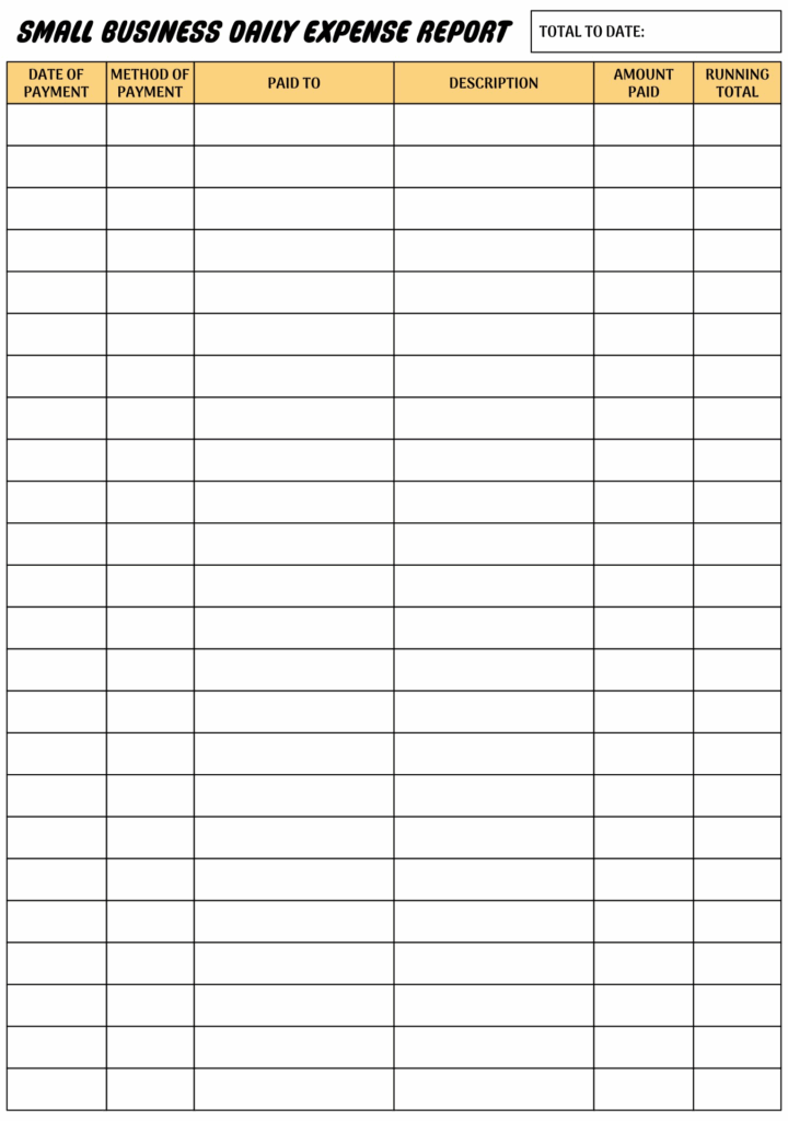 Small Business Expenses Printable Self Employed Tax Deductio