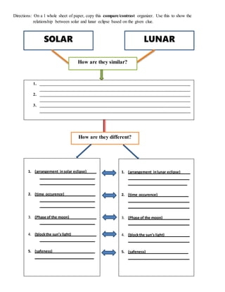 Solar And Lunar Eclipse Organizer PDF Worksheets Library