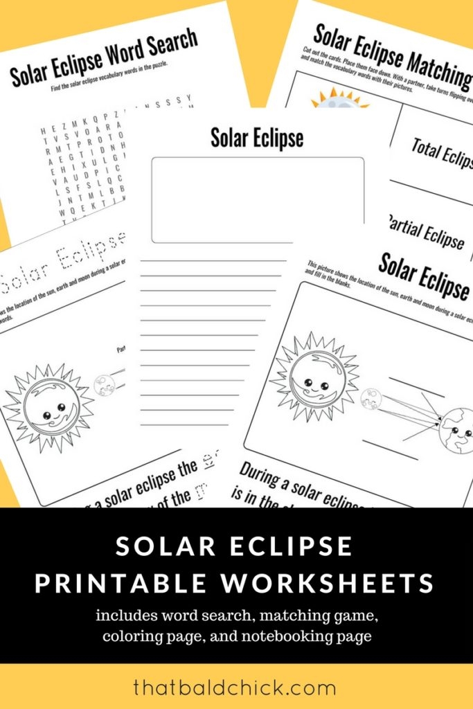 Solar Eclipse Printable Worksheets That Bald Chick