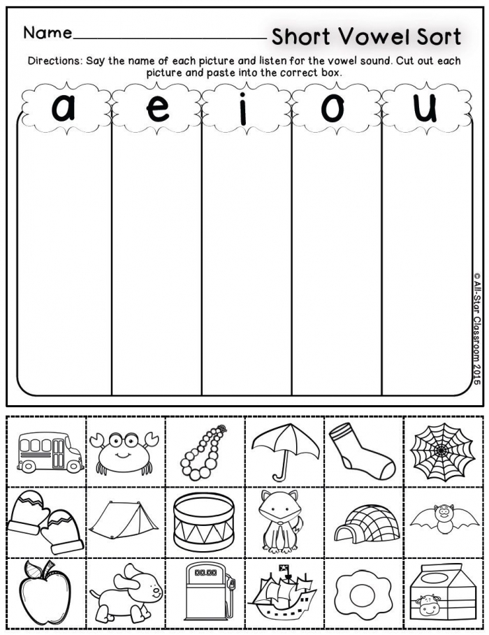 Sort The Short Vowels Worksheets 99Worksheets Printable Worksheets