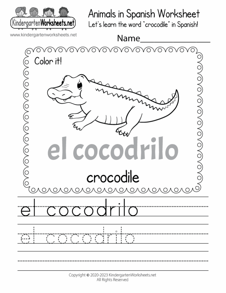 Spanish Printable Worksheets Printable Online