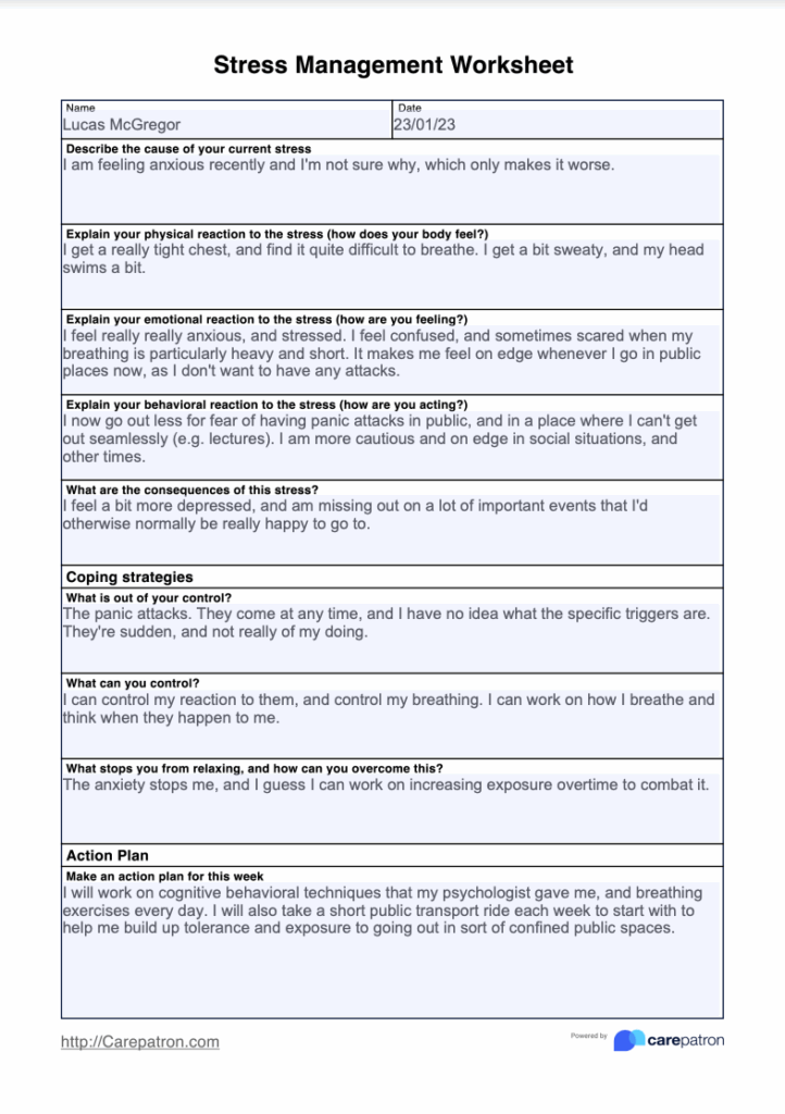 Stress Management Worksheets Worksheets Library