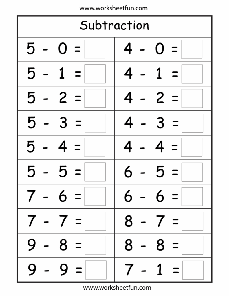 Subtraction For 1st Graders Worksheets WorksheetsCity