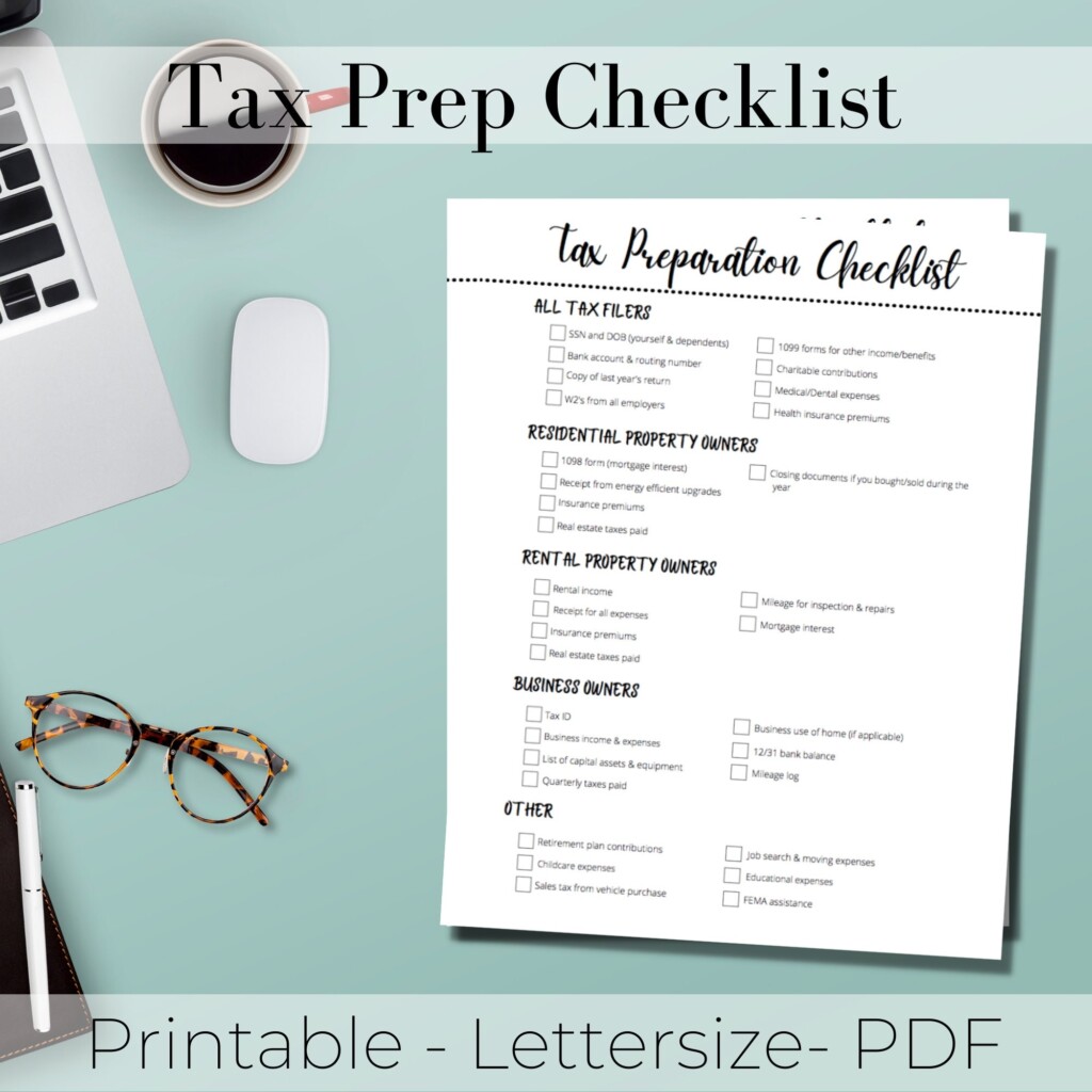 Tax Preparation Checklist Tax Prep Checklist Tax Prep Tracker 