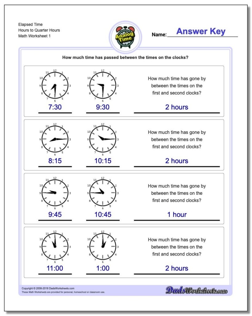 Telling Time Clock Worksheets To 5 Minutes Elapsed Time Worksheets 
