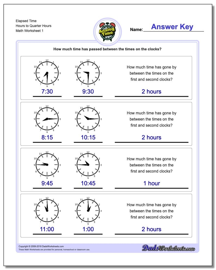 Telling Time Clock Worksheets To 5 Minutes Elapsed Time Worksheets