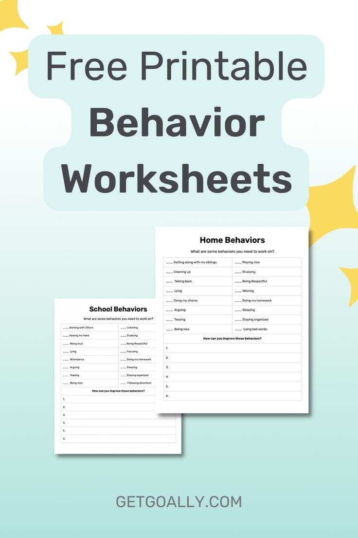 The Free Printable Behavior Worksheets For Homeschoolers Is Shown Here