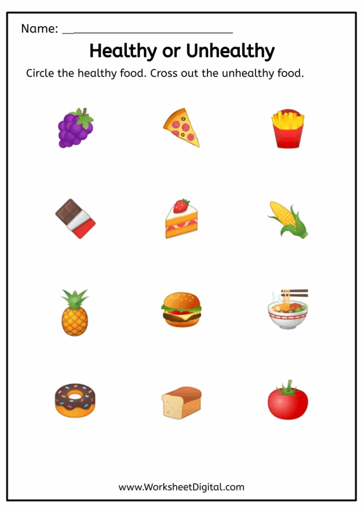 Tick Healthy Food And Cross Unhealthy Food Free 