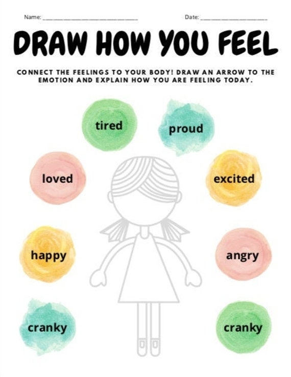 TK 2nd Grade Learning To Recognize Emotions Worksheet For SEL 
