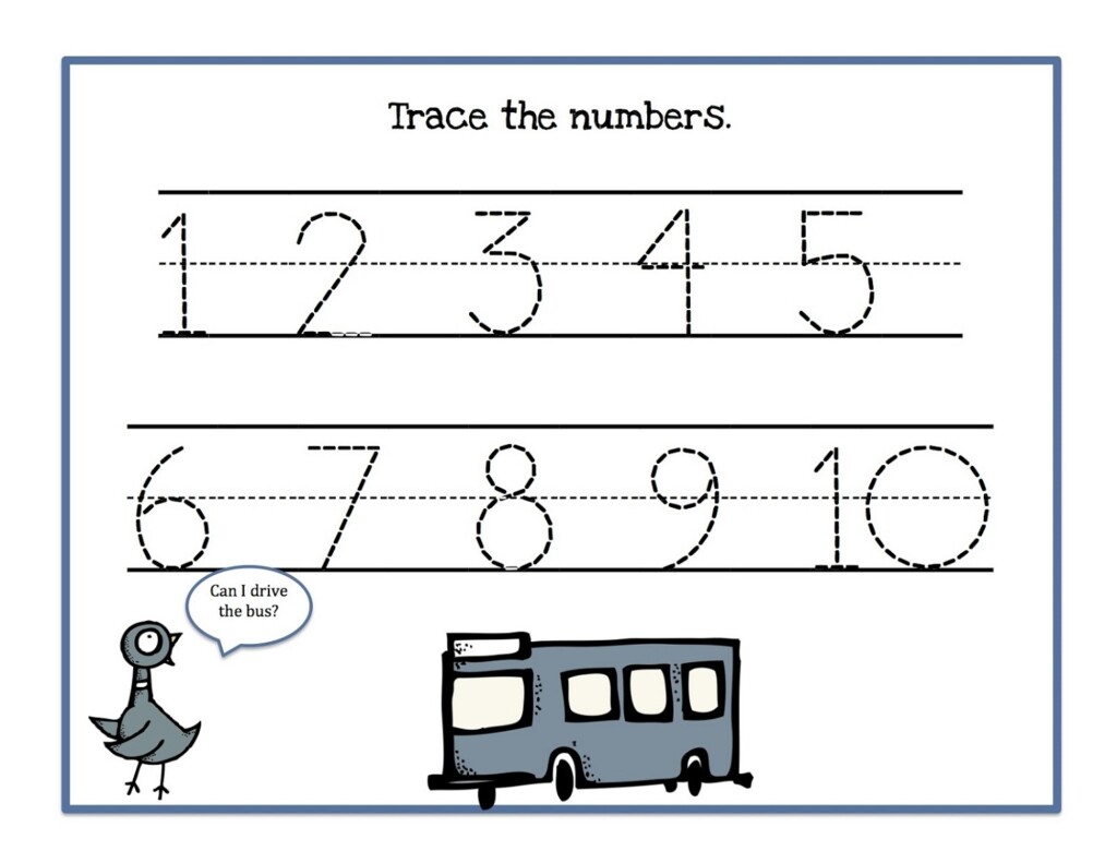 Trace Numbers Worksheets Activity Shelter