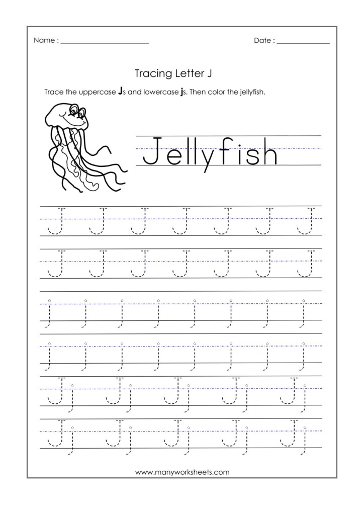 Tracing Letter J Printable Letter Tracing Worksheets