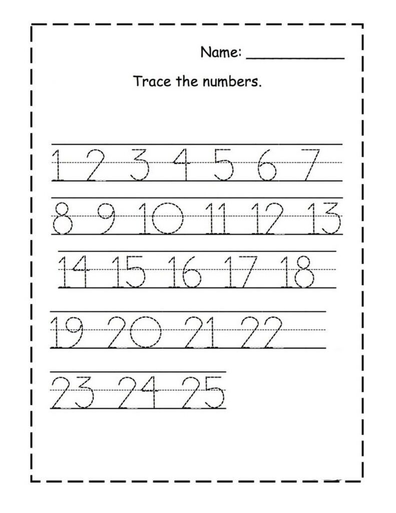 Tracing Numbers For Kg Page Learning Printable