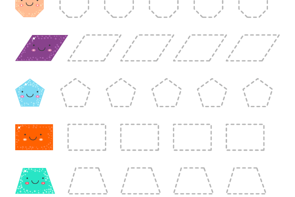 Tracing Shapes Worksheets Printable Free Kiddoworksheets