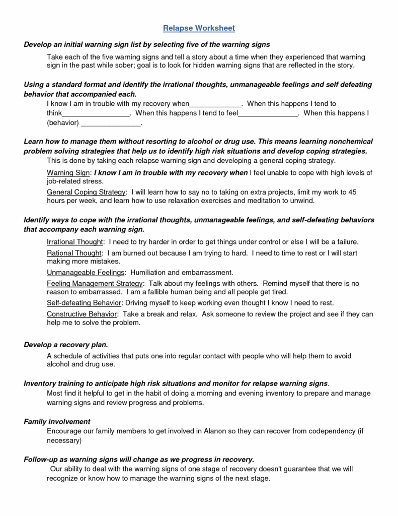 Treating Codependency Worksheet Printable Worksheets And Activities 