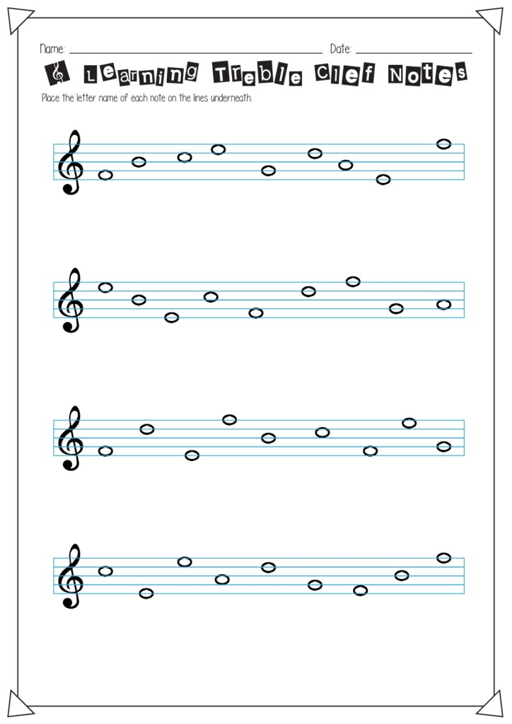 Treble Clef Notes Printable Printable Word Searches