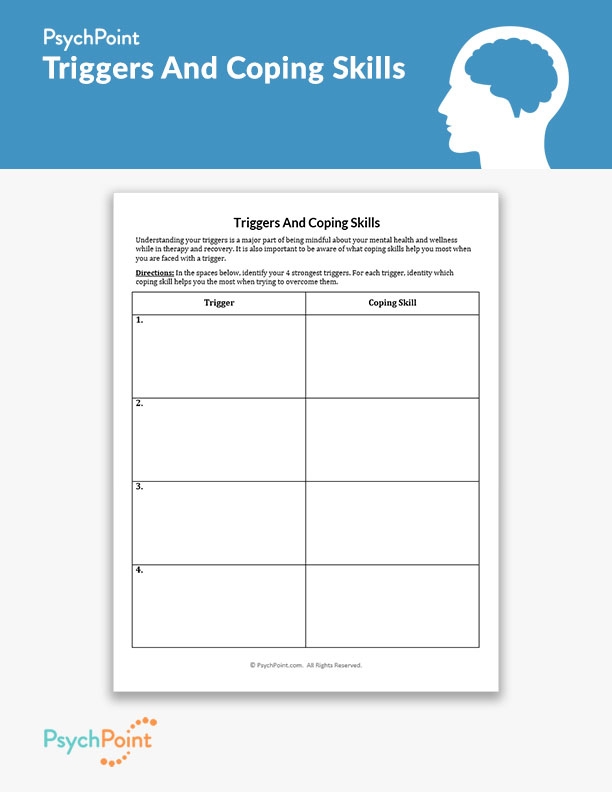 Triggers And Coping Skills Worksheet PsychPoint Coping Skills Worksheets