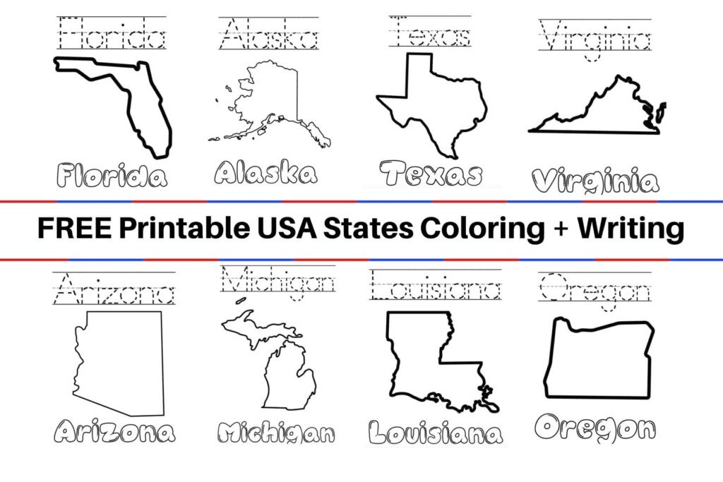 USA States Sight Words Reading Writing Spelling Worksheets 