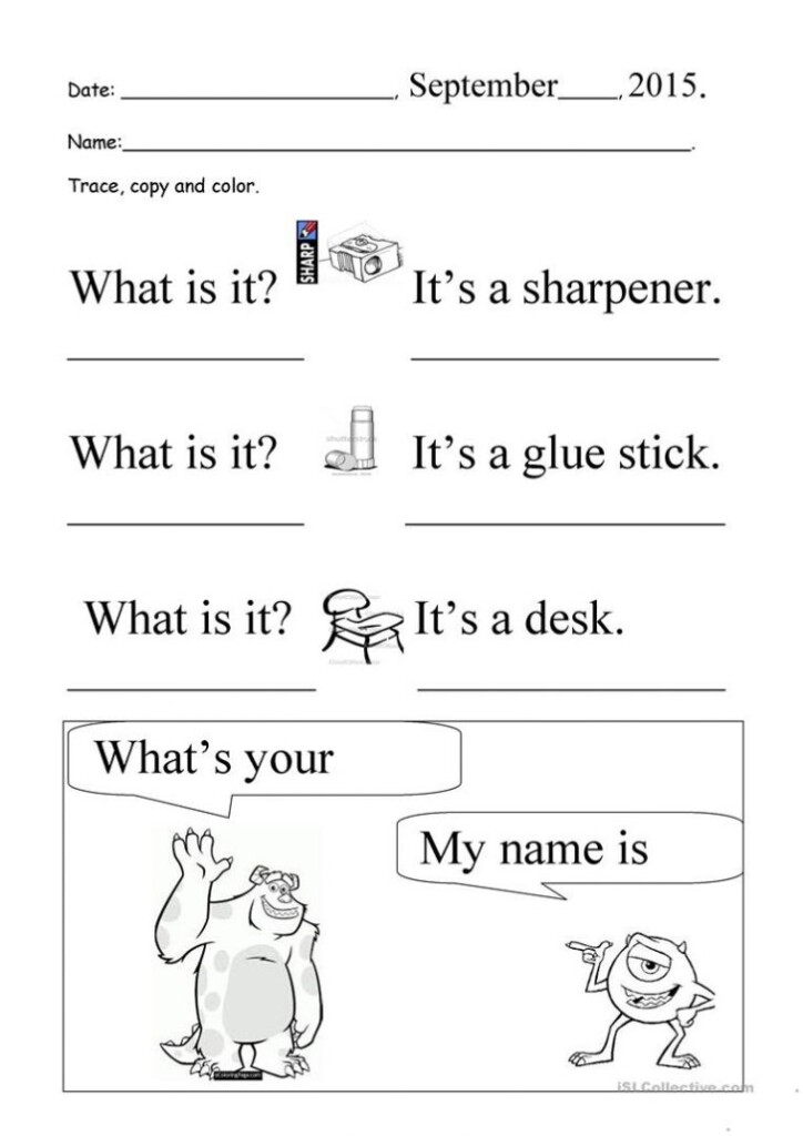 What Is It What 39 s Your Name Trace And Copy Worksheet Free Esl 
