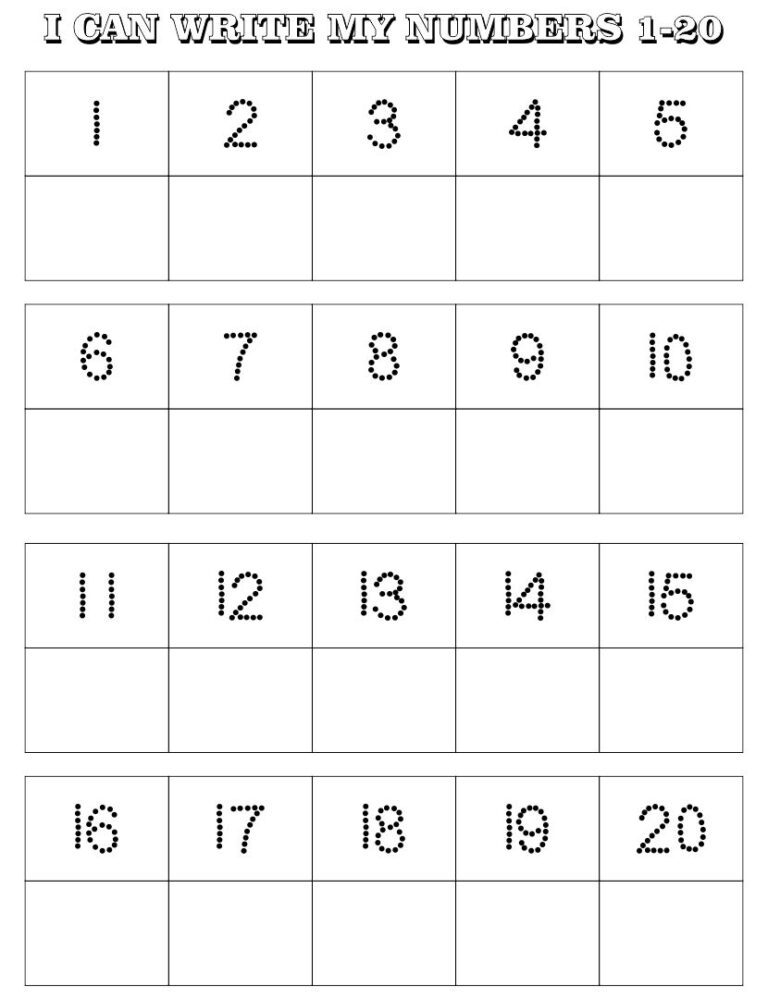 Writing Numbers 0 20 Worksheets Free Printable Worksheets
